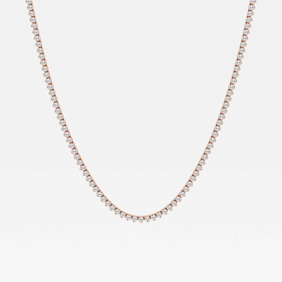 Shop Caratbazaar Round Cut Lab Grown Diamond Three Prong Tennis 14K Gold Necklace