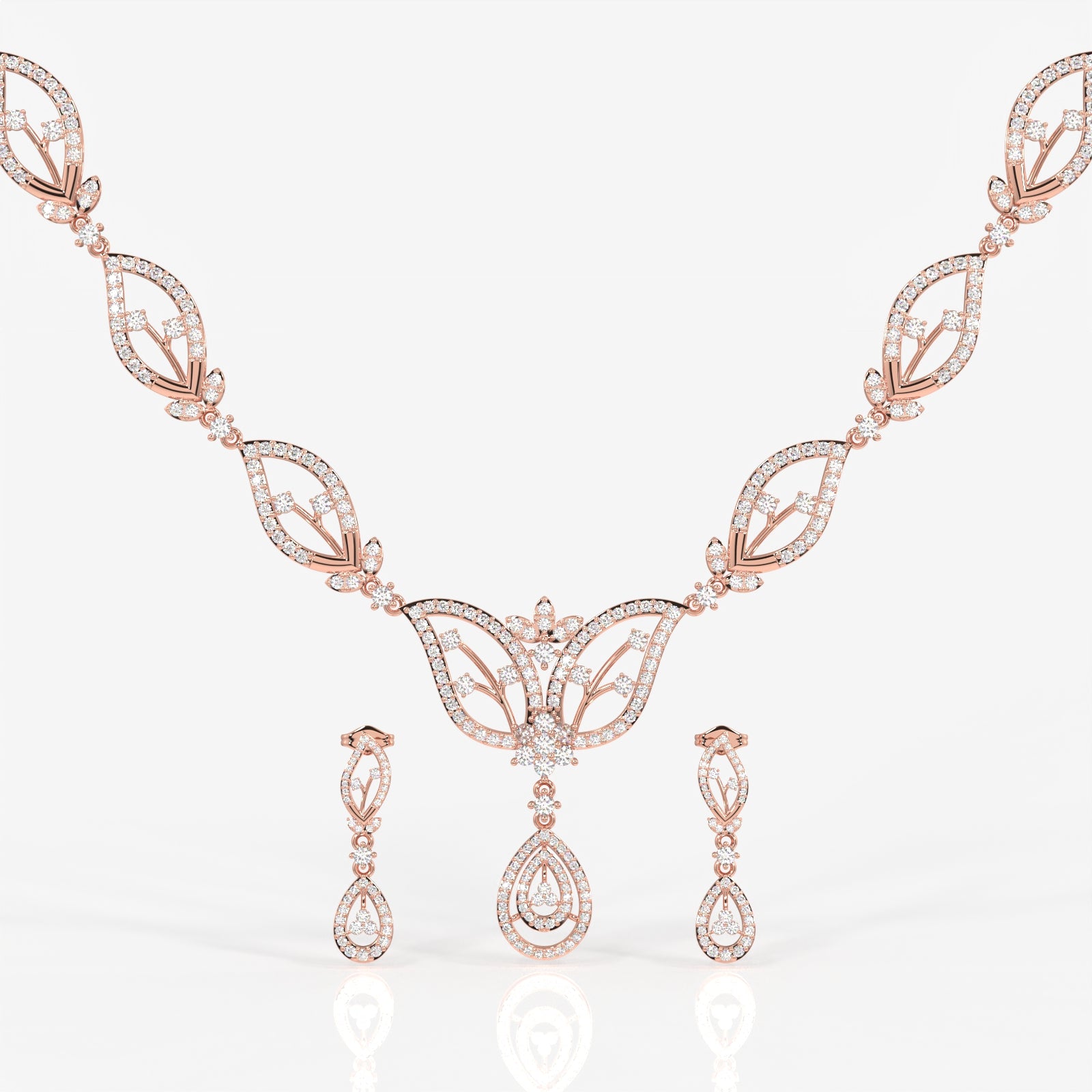 Shop Caratbazaar Round Cut Moissanite Diamond Sterling Silver Necklace & Earrings
