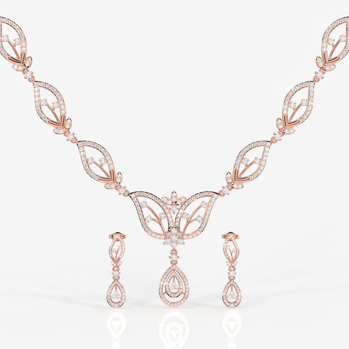 Shop Caratbazaar Round Cut Moissanite Diamond Sterling Silver Necklace & Earrings