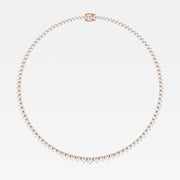 Shop Caratbazaar Round Cut Moissanite Diamond Tennis 18k Gold Necklace