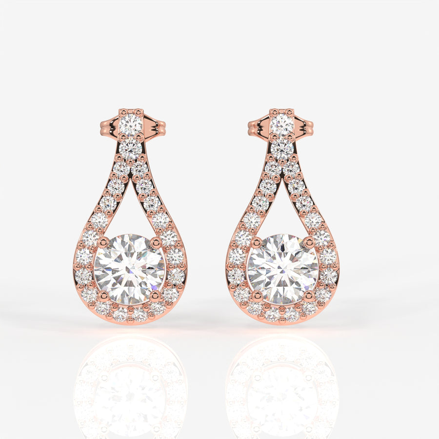 Shop Caratbazaar Twilight Sparkle Lab Grown Drop 14k Gold Earrings