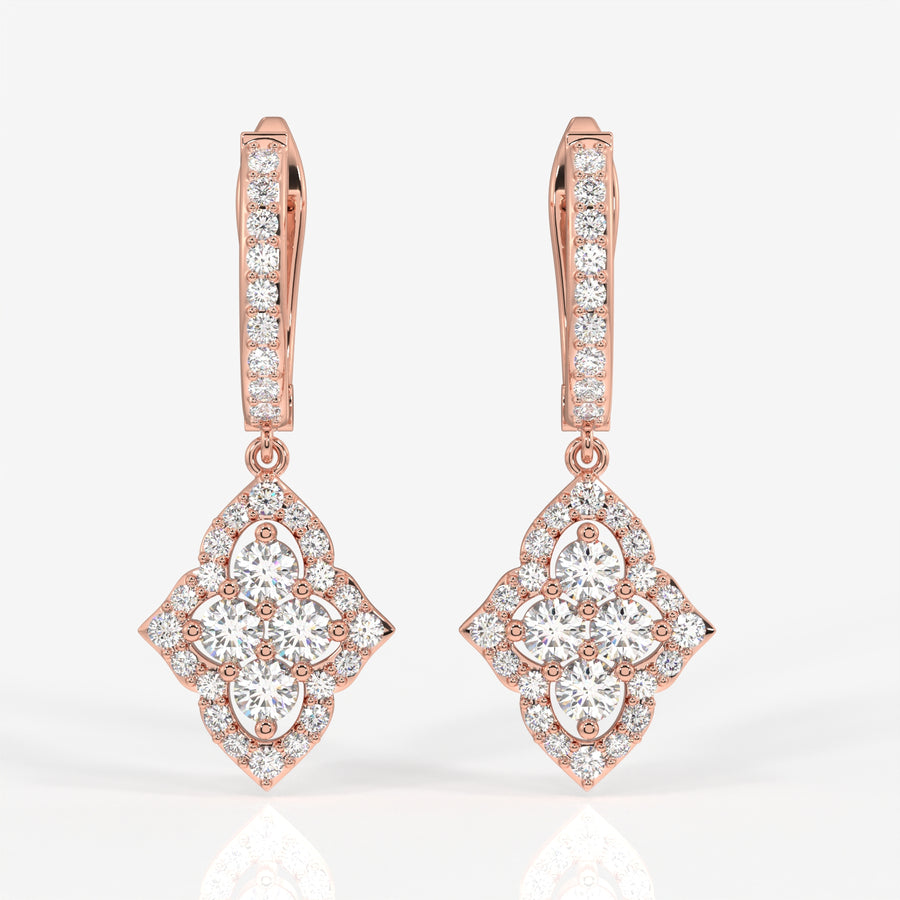 Shop Caratbazaar Stellar Marquise Lab Grown Danglers 14k Gold Earrings