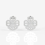 Shop Clover Charm Moissanite Stud 14k Gold Earrings