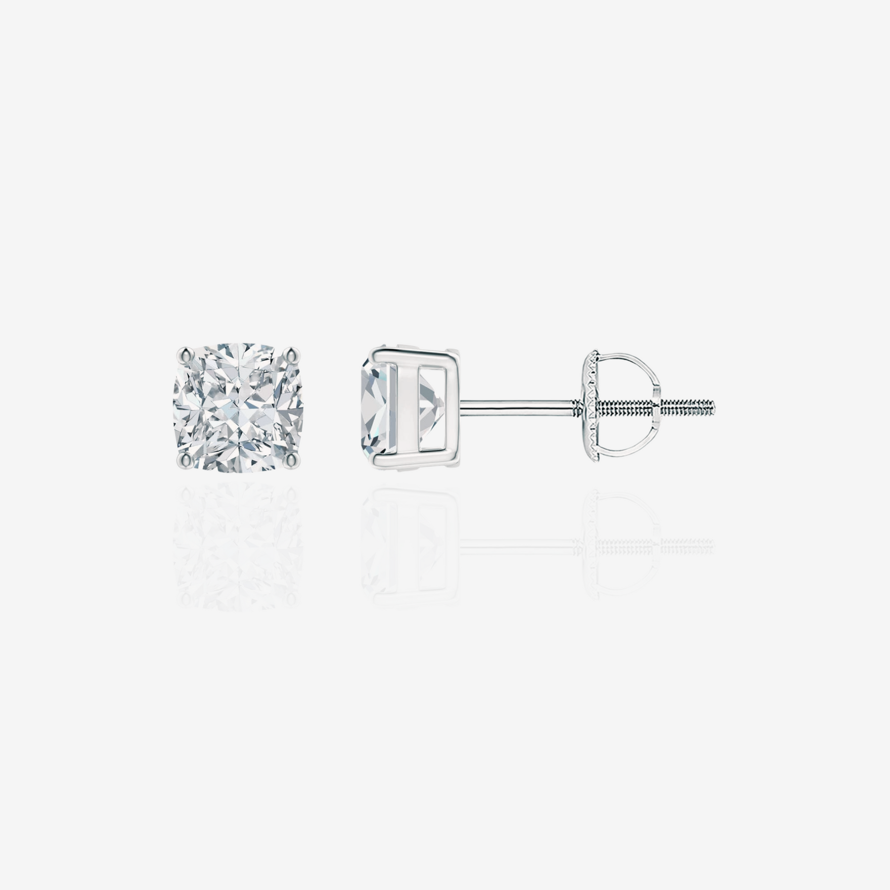 Shop Cushion Cut Moissanite Diamond Certified Stud 14k Gold Earrings