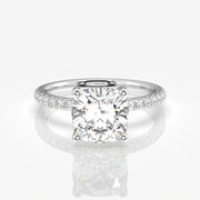 Shop Cushion Cut Moissanite Diamond Pave 14k Gold Ring
