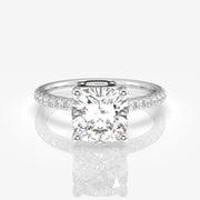 Shop Cushion Cut Moissanite Diamond Pave 14k Gold Ring