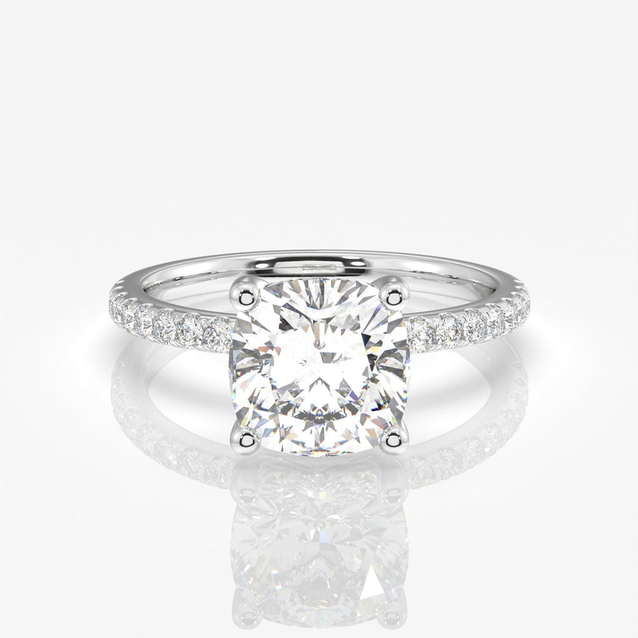 Shop Cushion Cut Moissanite Diamond Pave 14k Gold Ring
