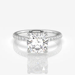Shop Cushion Cut Moissanite Diamond Pave 14k Gold Ring