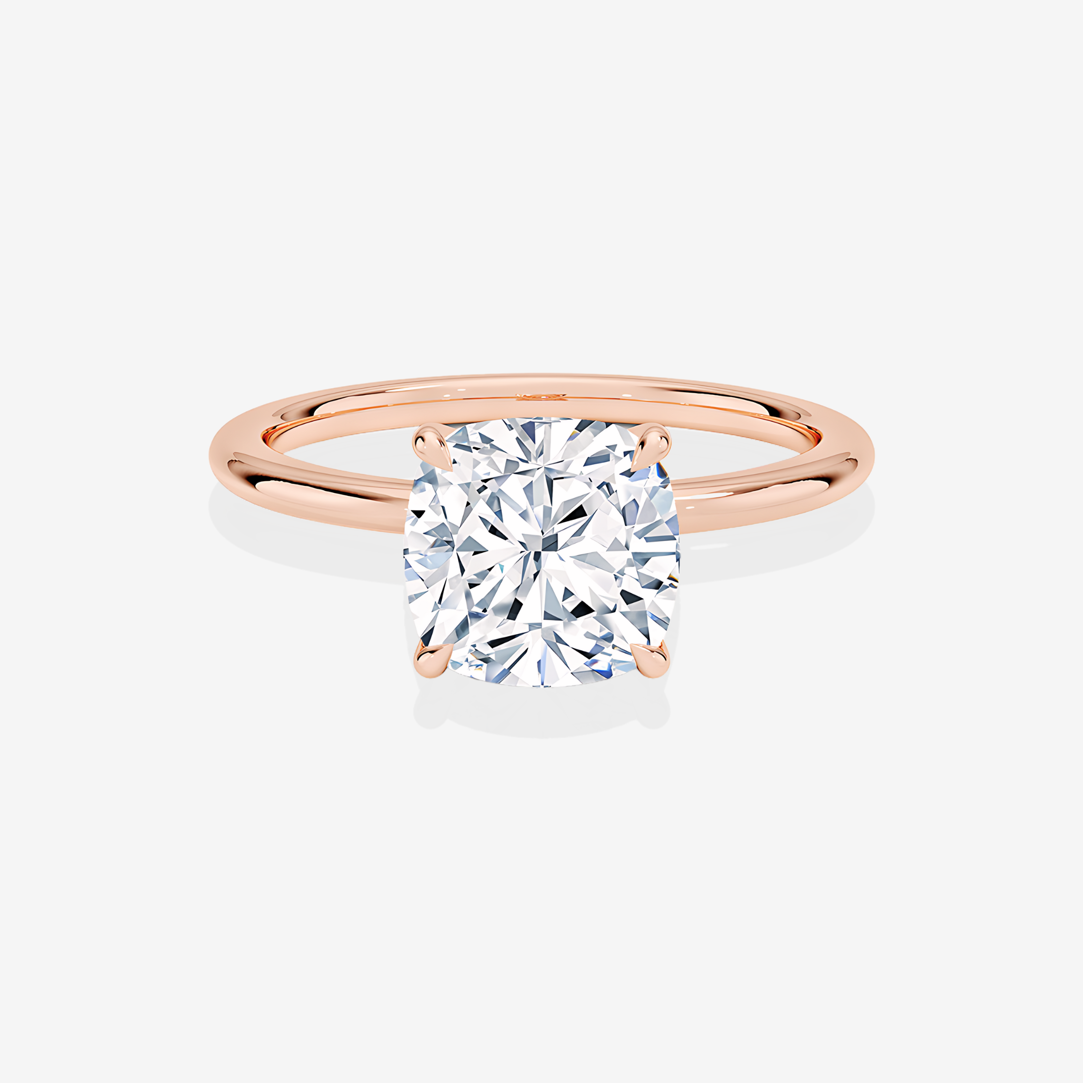 Shop Cushion Cut Moissanite Diamond Petite Solitaire Engagement 18k Gold Ring
