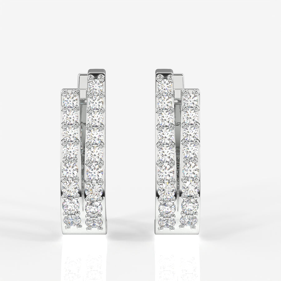 Shop Dual Gleam Lab Grown Hoop 14k Gold Earrings