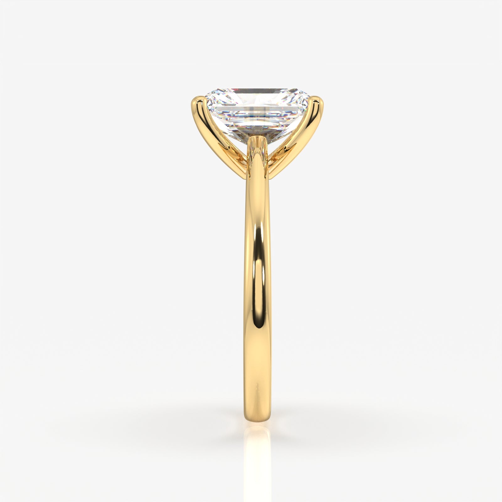 Shop Emerald Cut Lab Grown Diamond Petite Solitaire Engagement 14k Gold Ring