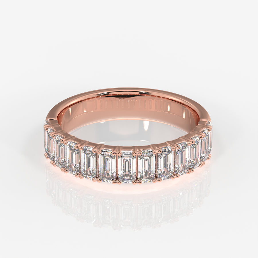 Shop Emerald Cut Lab Grown Diamond Wedding 18k Gold Band Ring
