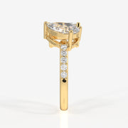 Shop Emerald and Pear Cut Moissanite Diamond Toi Moi Sterling Silver Ring
