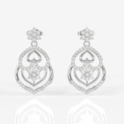 Shop Heart Bloom Lab Grown Danglers 14k Gold Earrings