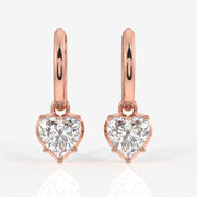 Shop Heart Cut Lab Grown Diamond Dangler 14K Gold Earrings