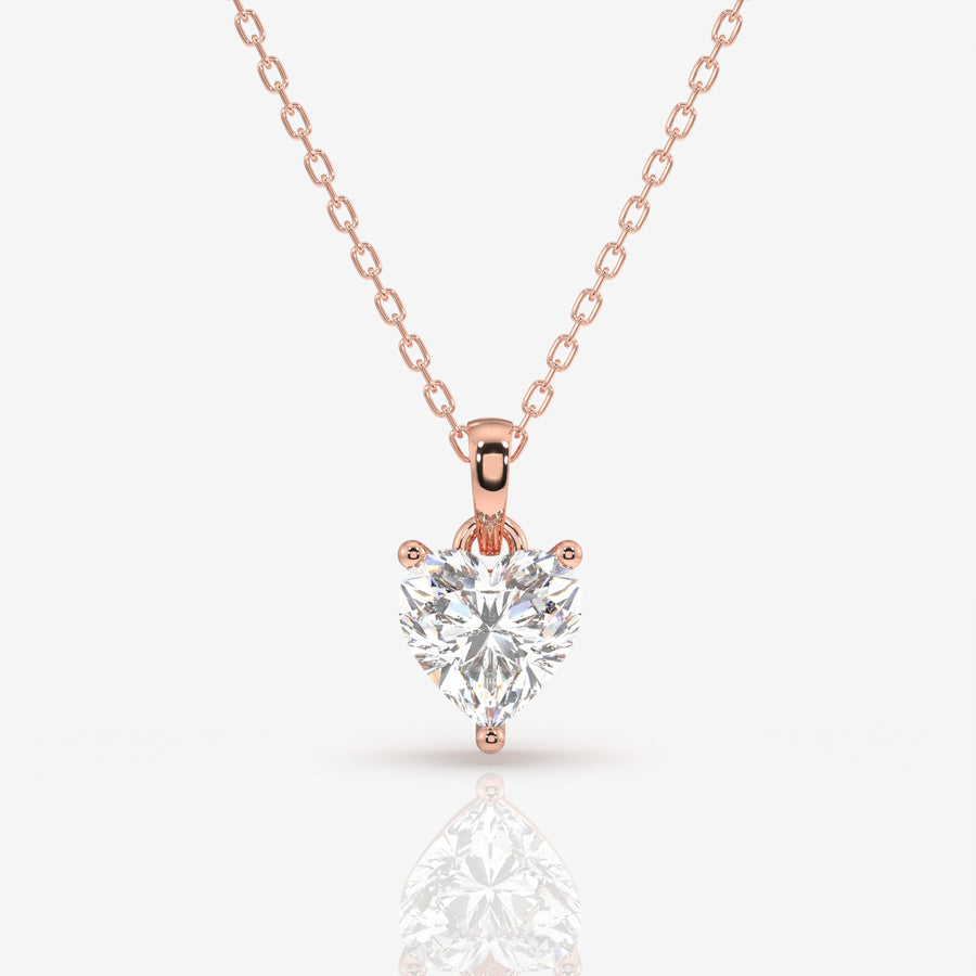 Shop Heart Cut Lab Grown Diamond Solitaire 14k Gold Pendant