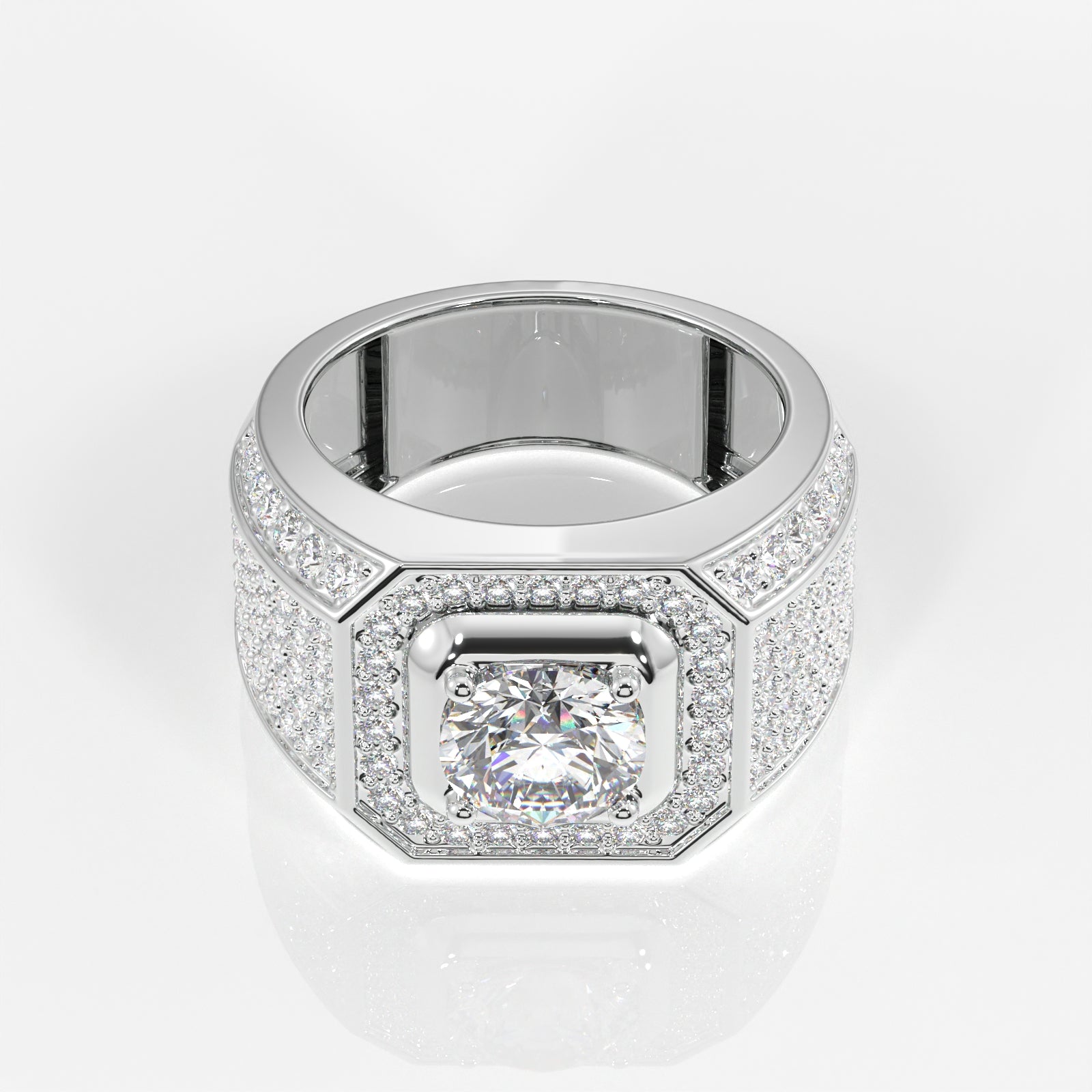 Shop Lab Grown Diamond, Full Star Men's 14k Gold Ring