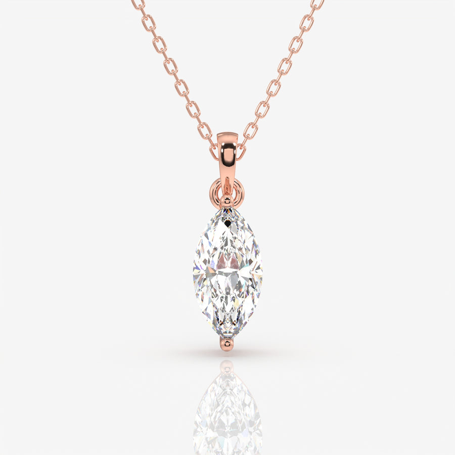 Shop Marquise Cut Lab Grown Diamond Solitaire 14k Gold Pendant
