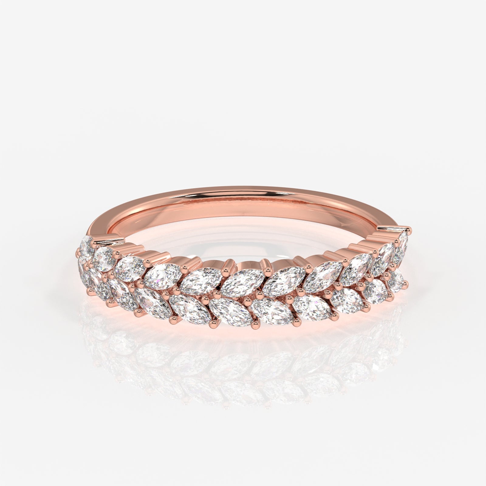 Shop Marquise Cut Lab Grown Diamond Wedding Band 14k Gold Ring