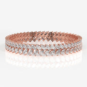 Shop Marquise and Pear Cut Moissanite Diamond Sterling Silver Bangle