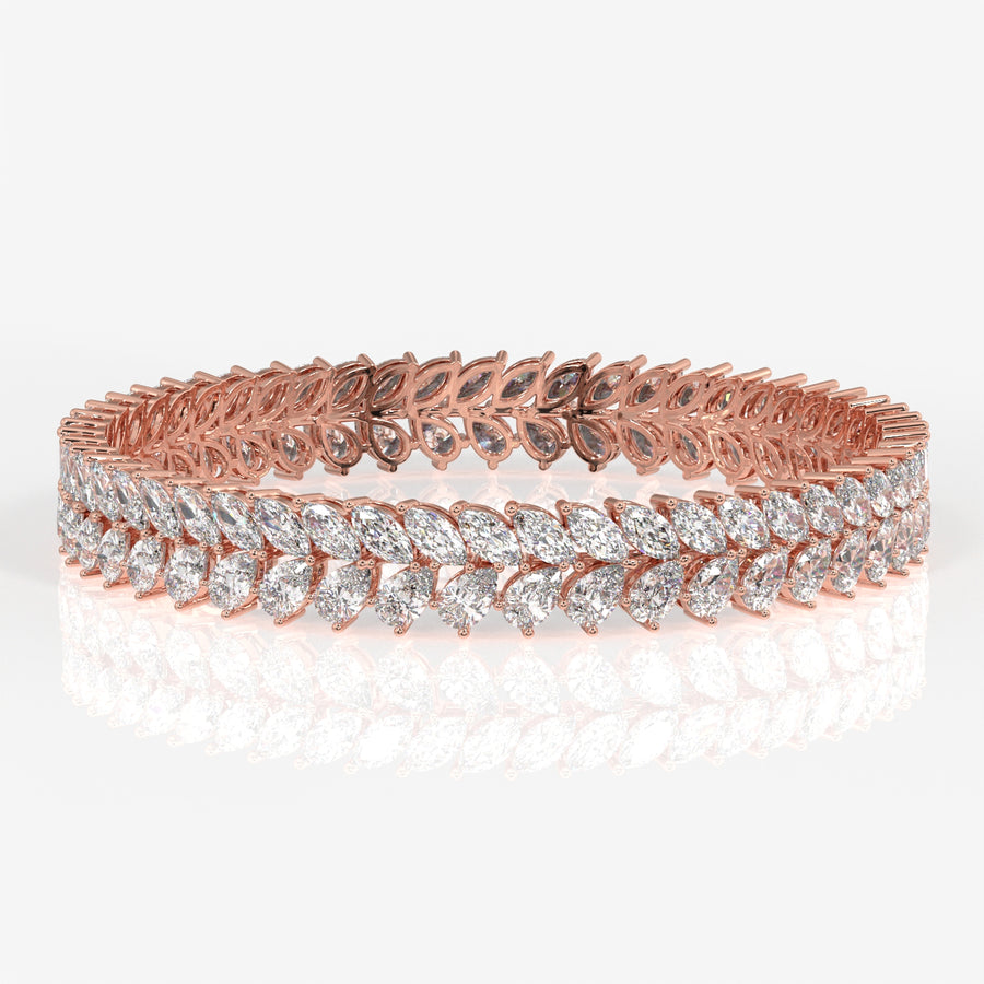 Shop Marquise and Pear Cut Moissanite Diamond Sterling Silver Bangle