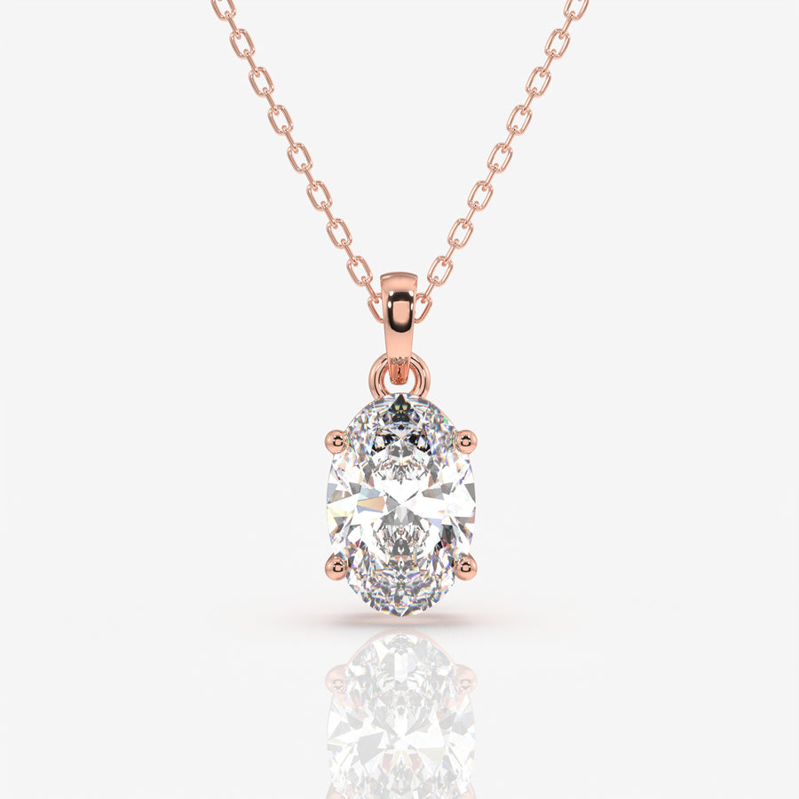 Shop Oval Cut Lab Grown Diamond Solitaire 14k Gold Pendant