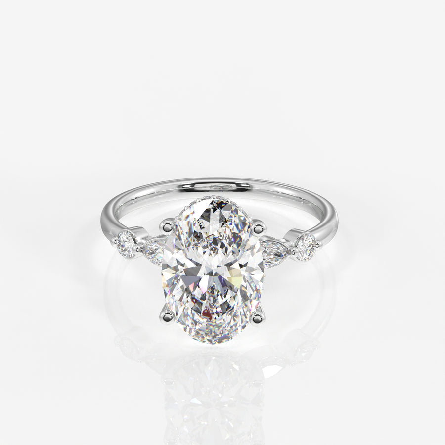 Shop Oval Cut Moissanite Diamond Engagement Sterling Silver Ring