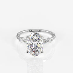 Shop Oval Cut Moissanite Diamond Engagement Sterling Silver Ring