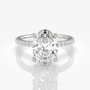 Shop Oval Cut Moissanite Diamond Pave Sterling Silver Ring