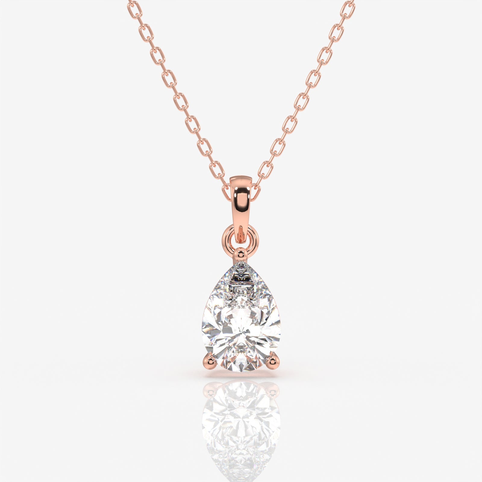 Shop Pear Cut Lab Grown Diamond Solitaire 14k Gold Pendant