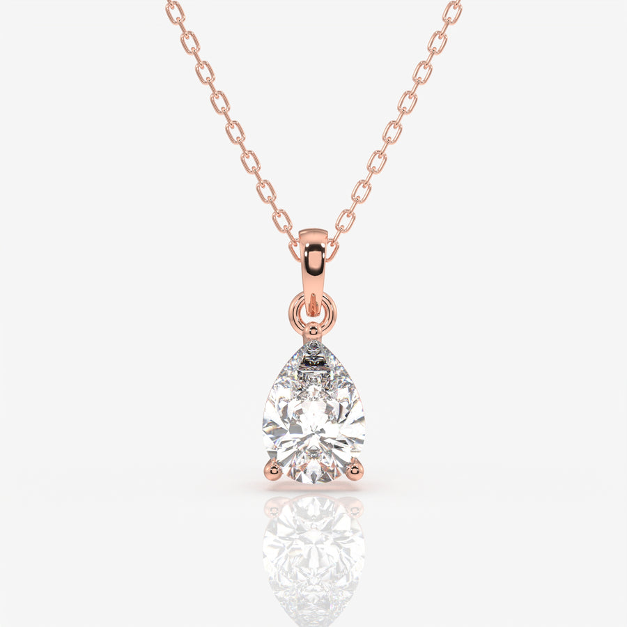 Shop Pear Cut Lab Grown Diamond Solitaire 14k Gold Pendant