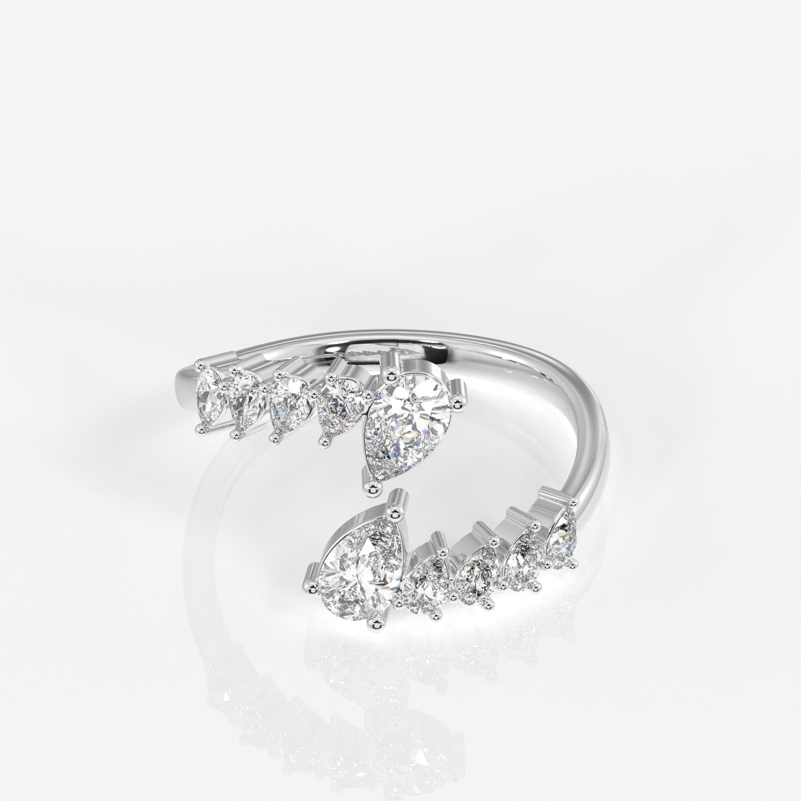 Shop Pear Cut Moissanite Diamond Daily Wear 18K Gold Ring