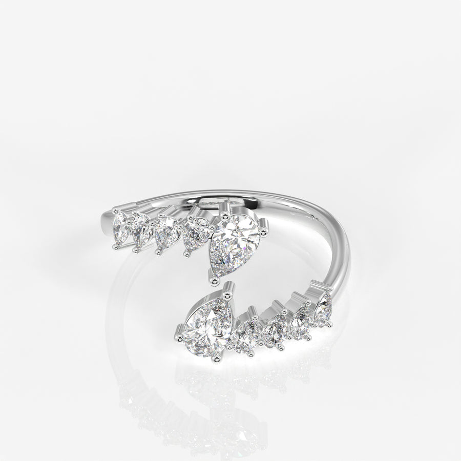 Shop Pear Cut Moissanite Diamond Daily Wear 18K Gold Ring