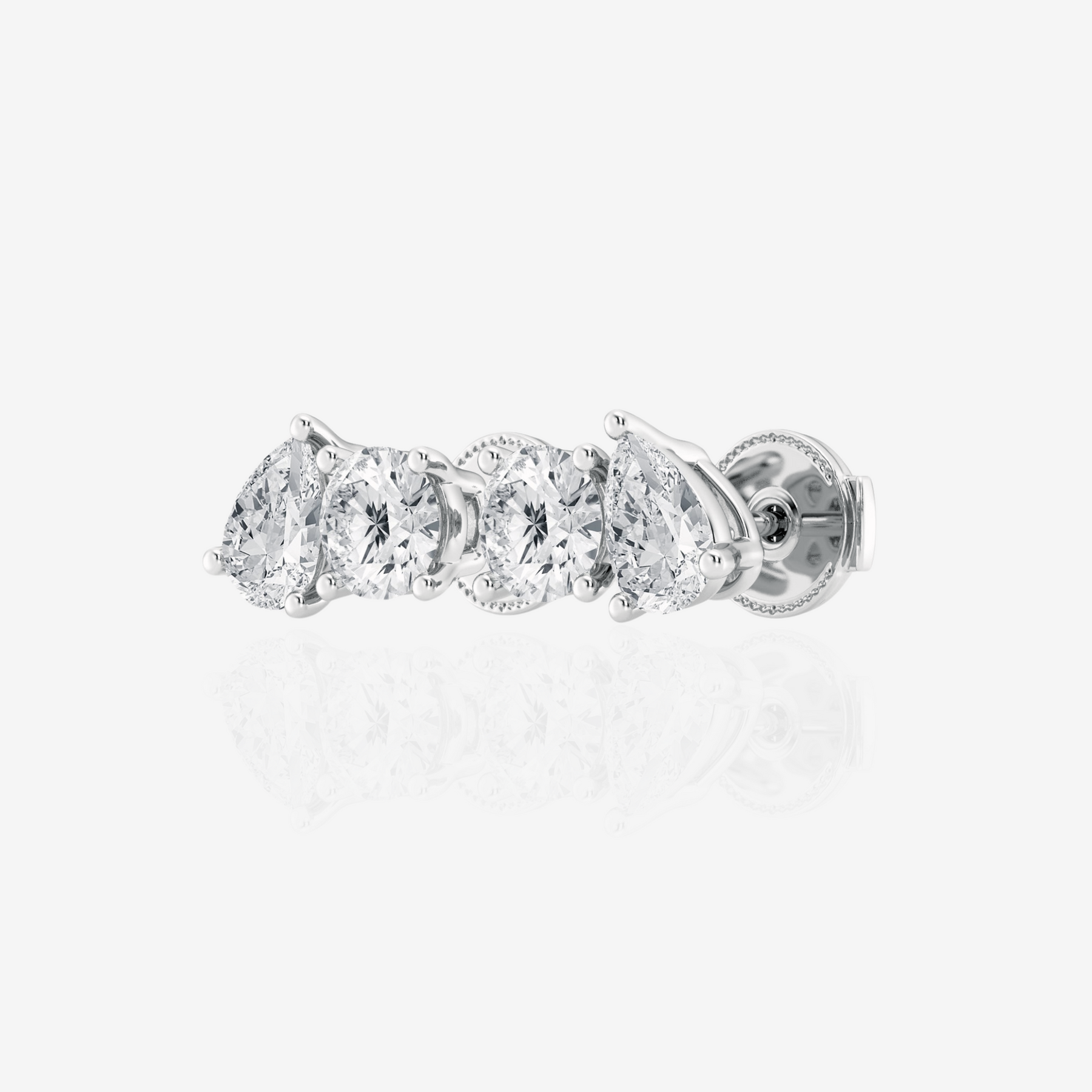 Shop Pear and Round Cut Lab Grown Diamond Stud 14k Gold Earrings