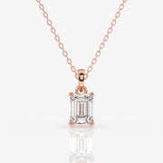 Shop Premium Emerald Cut Moissanite Lab Grown Solitaire 14k Gold Pendant