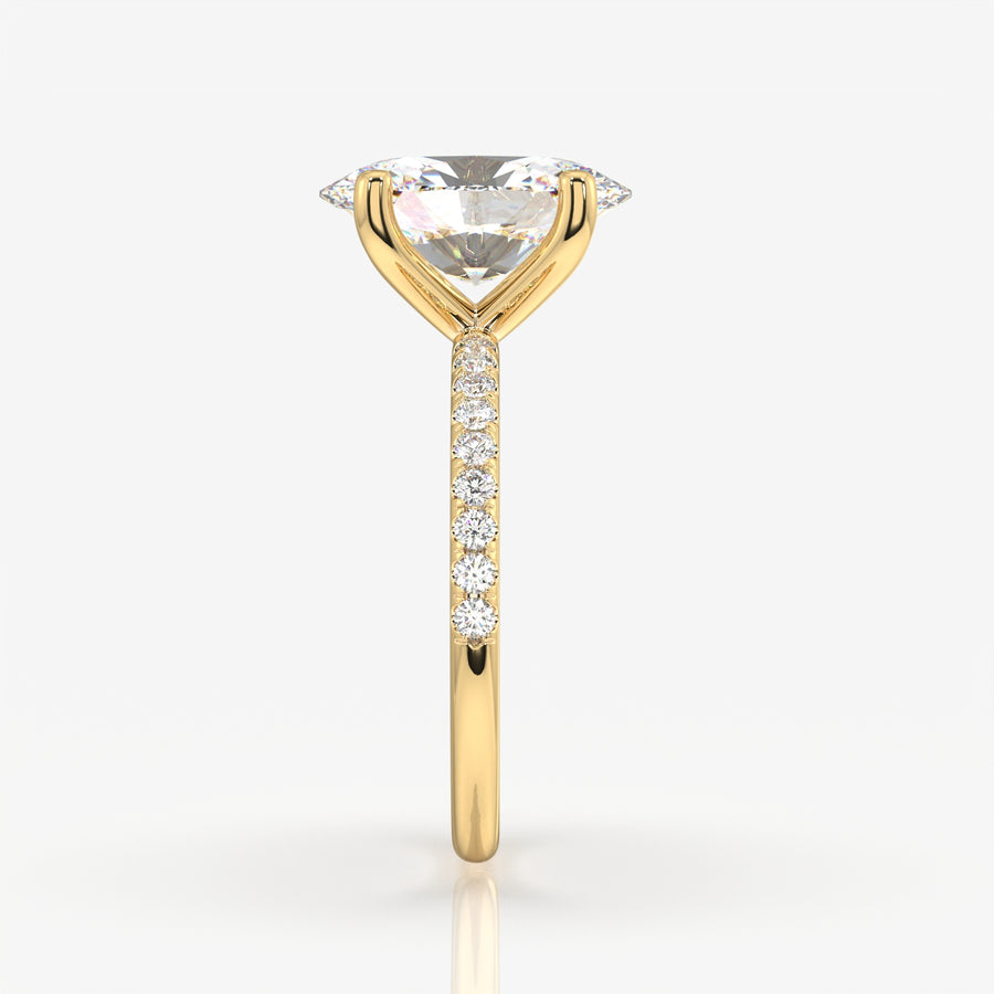 Shop Premium Oval Cut Moissanite Diamond Pave Sterling Silver Ring