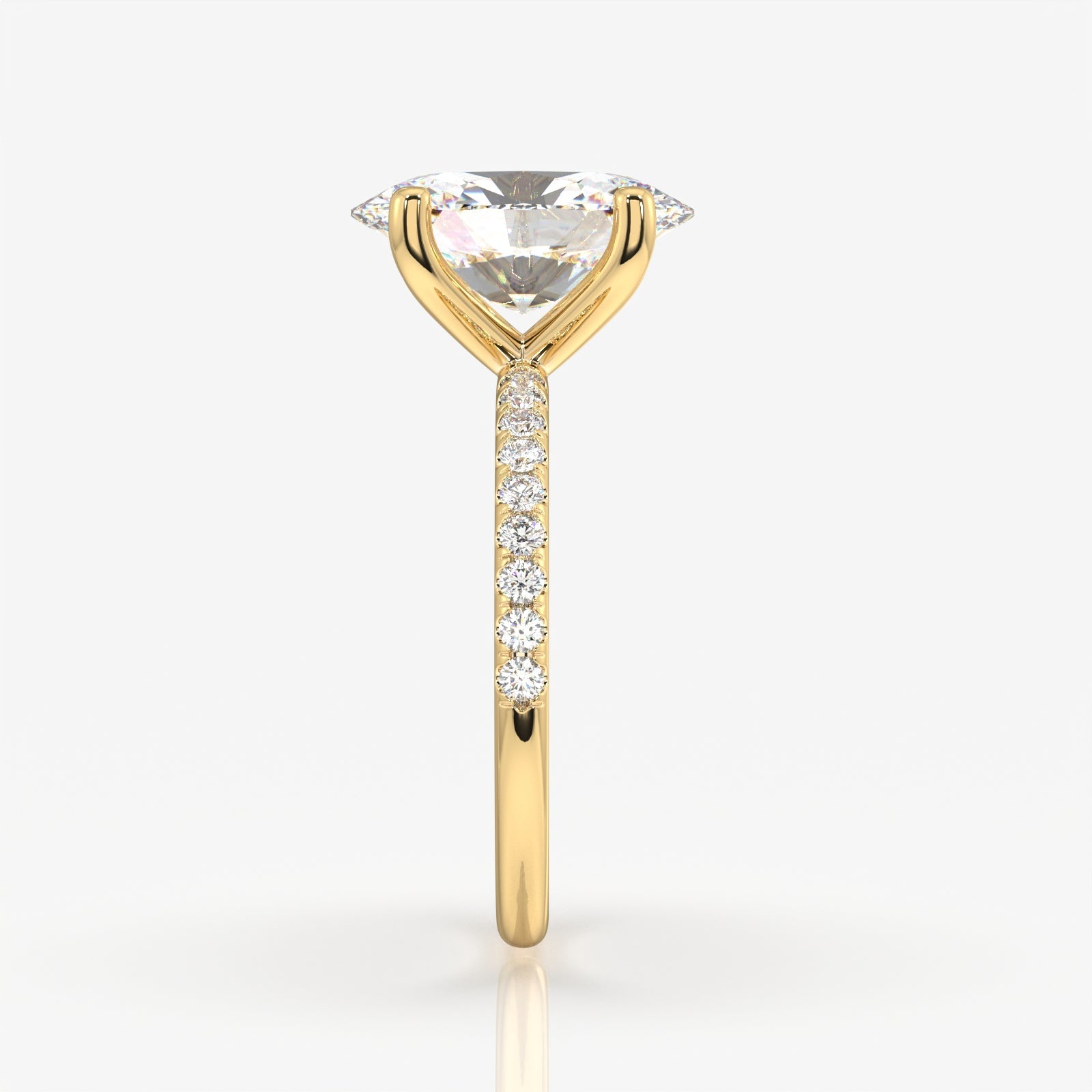 Shop Premium Oval Cut Moissanite Diamond Pave Sterling Silver Ring
