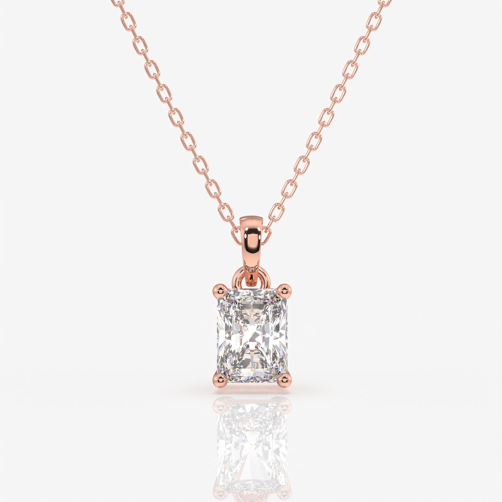 Shop Radiant Cut Lab Grown Diamond Solitaire 14k Gold Pendant