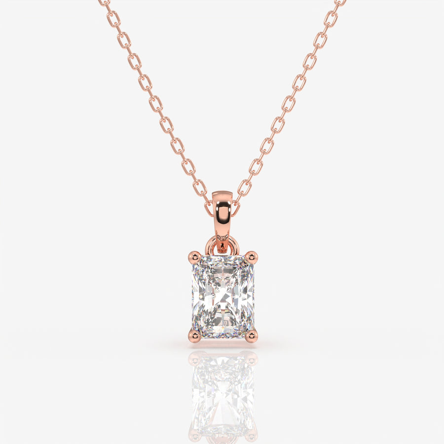Shop Radiant Cut Lab Grown Diamond Solitaire 14k Gold Pendant