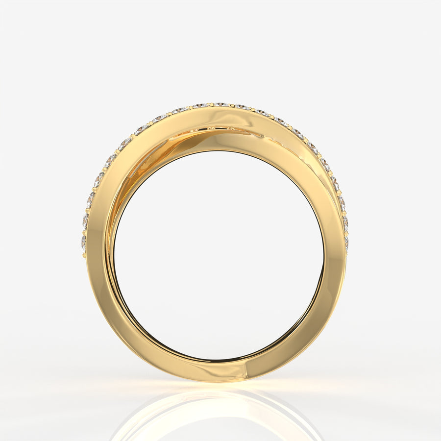 Shop Round Cut Lab Grown Diamond 3 Row Wedding Band 14k Gold Ring