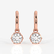 Shop Round Cut Lab Grown Diamond Dangle 14K Gold Earrings