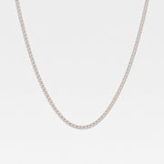 Shop Round Cut Lab Grown Diamond Four Prong Tennis Fashion 14K Gold Necklace