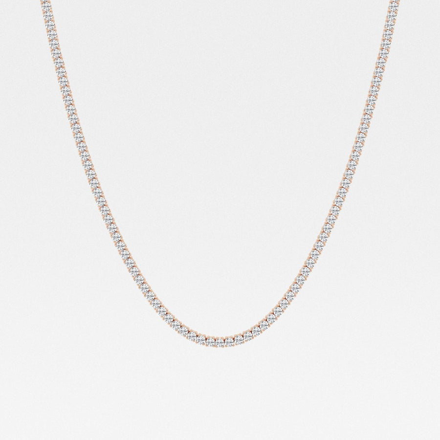 Shop Round Cut Lab Grown Diamond Four Prong Tennis Fashion 14K Gold Necklace