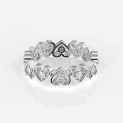 Shop Round Cut Lab Grown Diamond Heart Eternity 18k Gold Band Ring