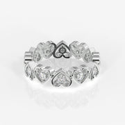 Shop Round Cut Lab Grown Diamond Heart Eternity 18k Gold Band Ring