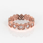 Shop Round Cut Lab Grown Diamond Heart Eternity 18k Gold Band Ring Today