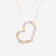 Shop Round Cut Lab Grown Diamond Heart Fashion 14k Gold Pendant