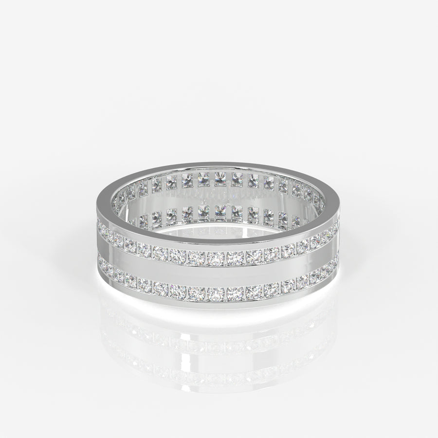 Shop Round Cut Lab Grown Diamond Men's 14k Gold Band Ring