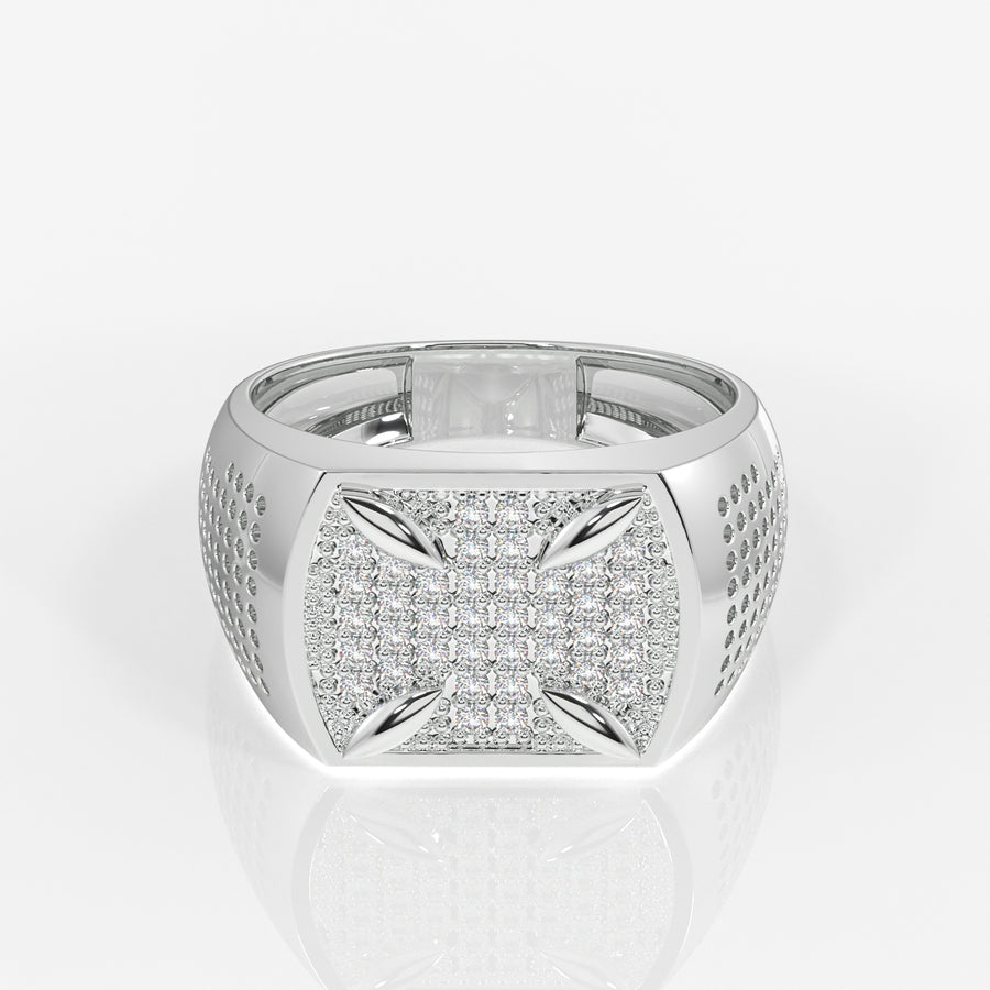 Shop Round Cut Lab Grown Diamond Men's 14k Gold Ring