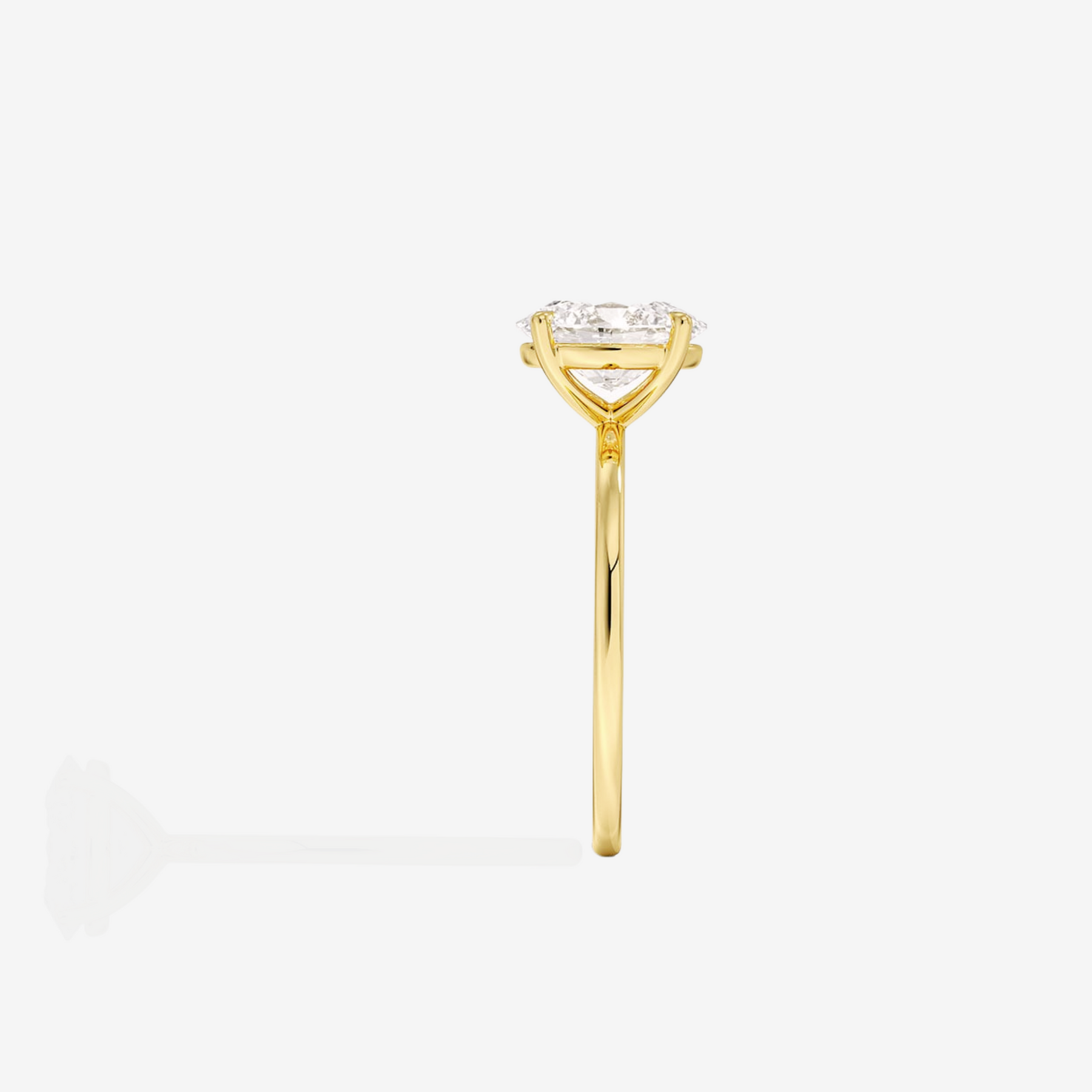 Portuguese Cut Lab Grown Diamond Solitaire Engagement 18k Gold Ring